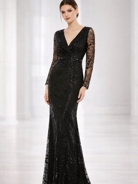 MAC DUGGAL EVENING 68016 Black Gown Size 0 NWT